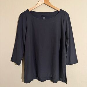 Eileen Fisher 3/4 Length Sleeve Boat-Neck Top size M